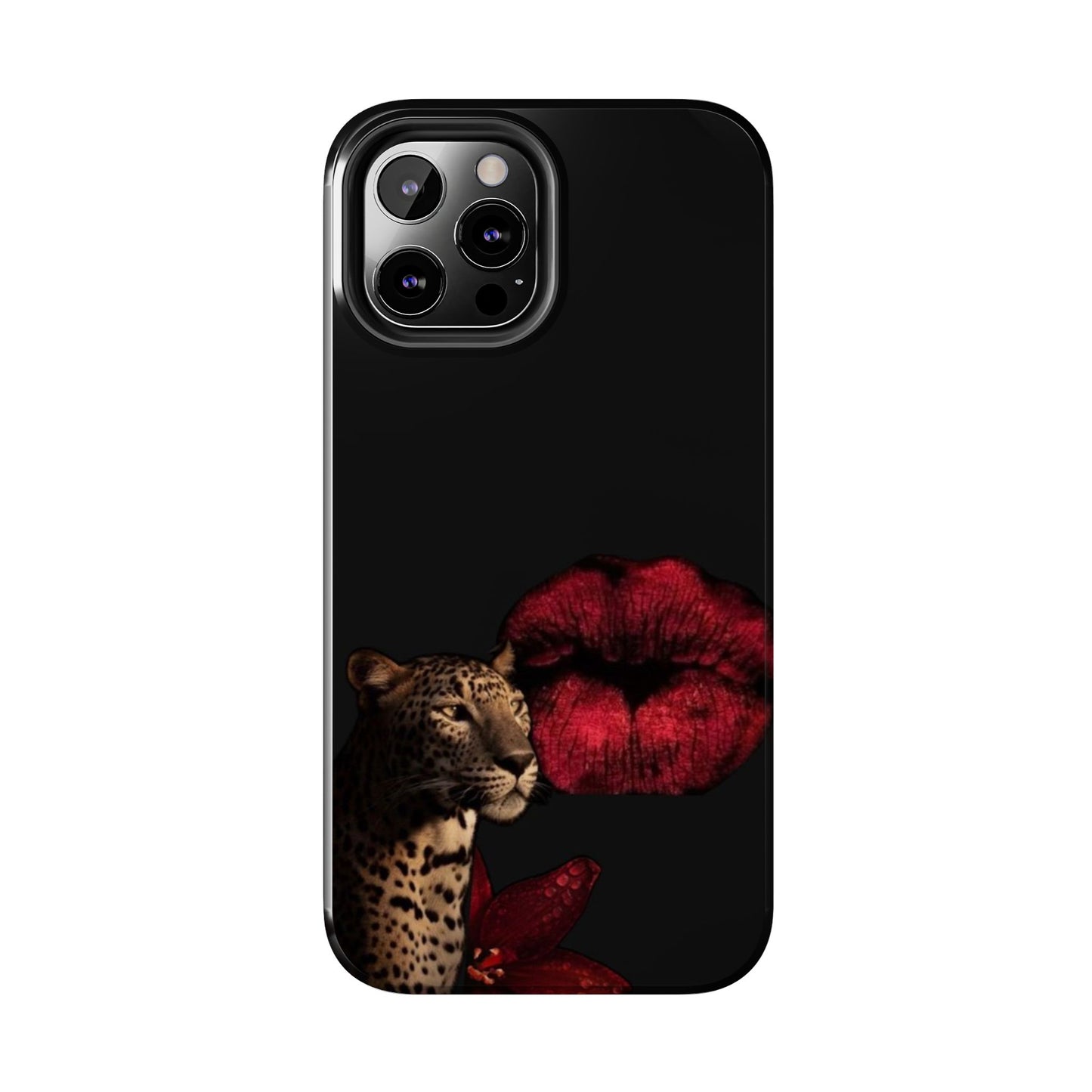Wild Kiss Tough Phone Case - Stylish Leopard Design for Animal Lovers