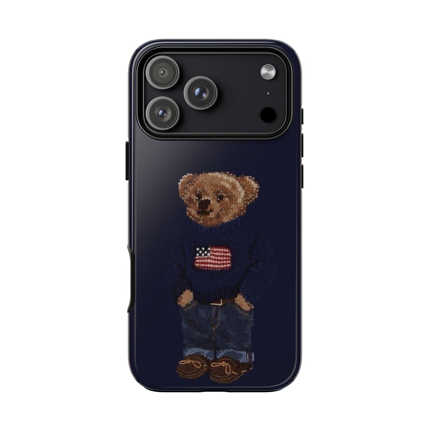 Patriotic Polo Bear Phone Case — Navy Protective Tough Case