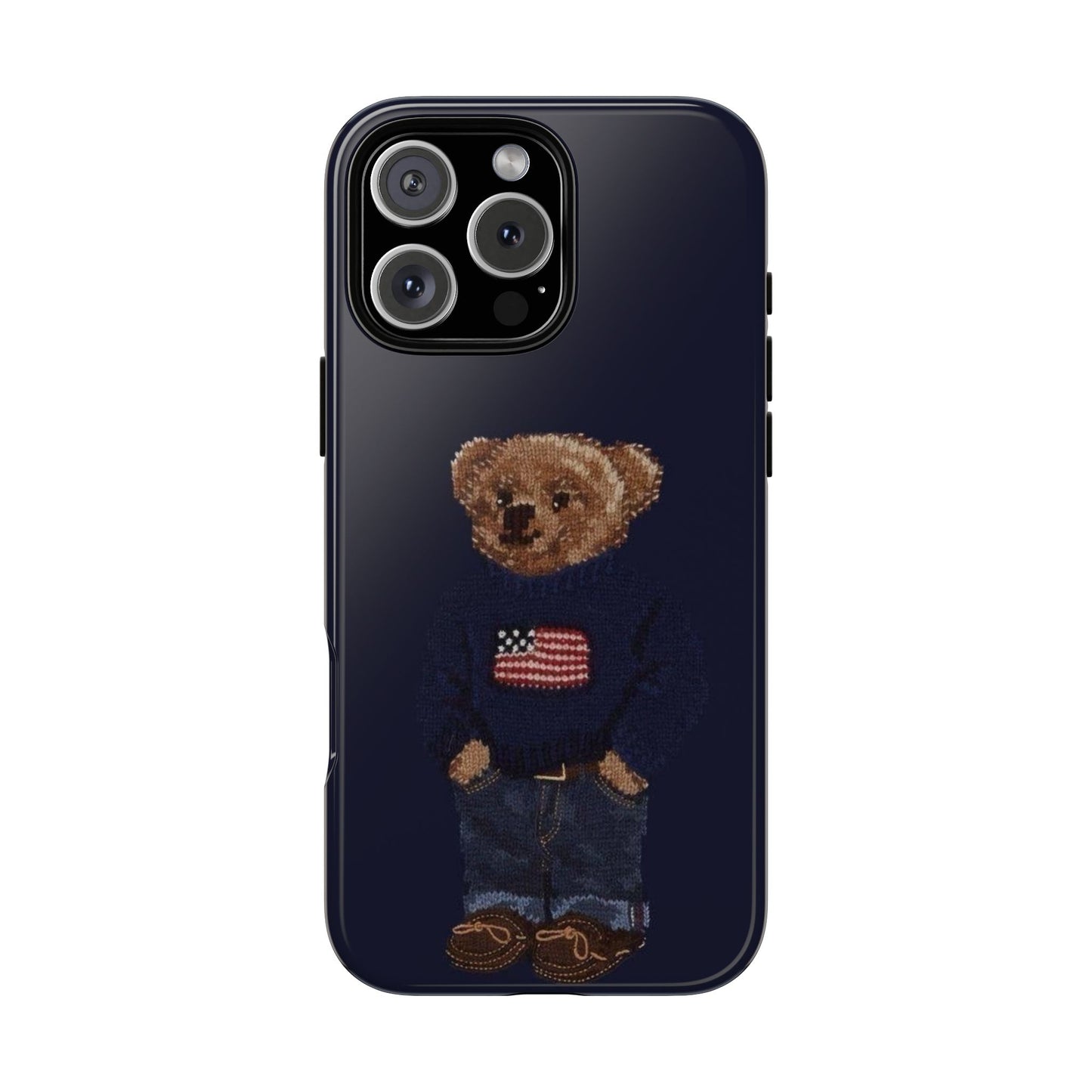 Patriotic Polo Bear Phone Case — Navy Protective Tough Case