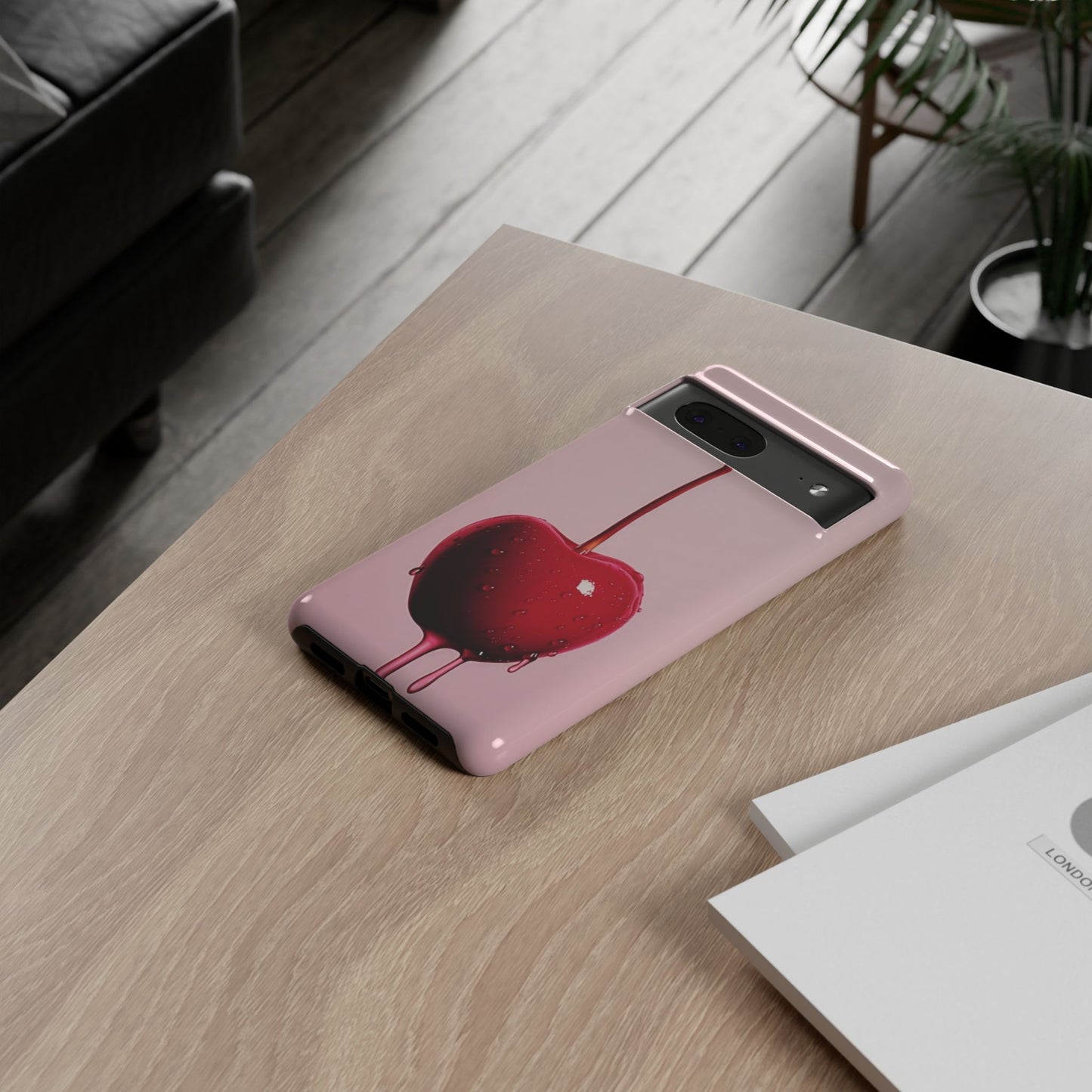 Cherry Drip Phone Case, Tough Phone Cover, Cute Cherry Accessory, Trendy Mobile Case, Kawaii Phone Case, Gift for Her