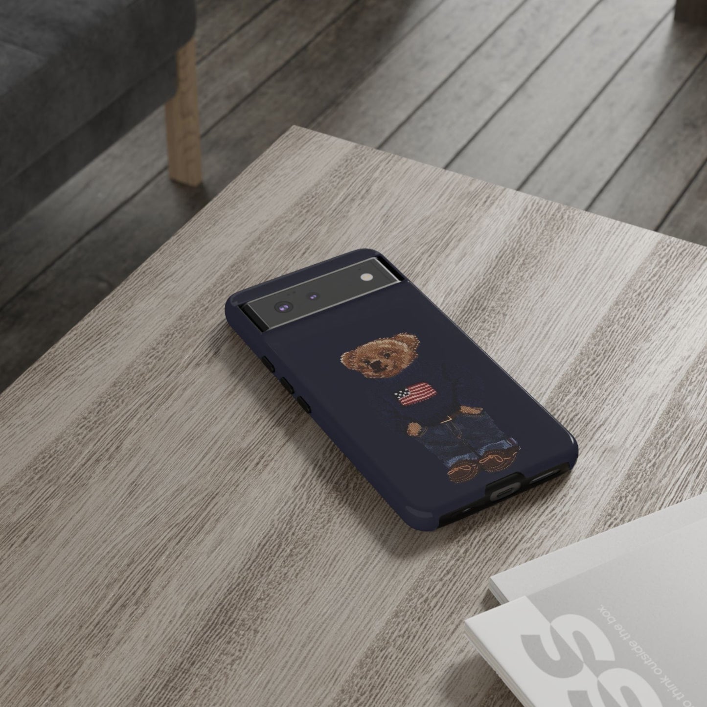 Patriotic Polo Bear Phone Case — Navy Protective Tough Case