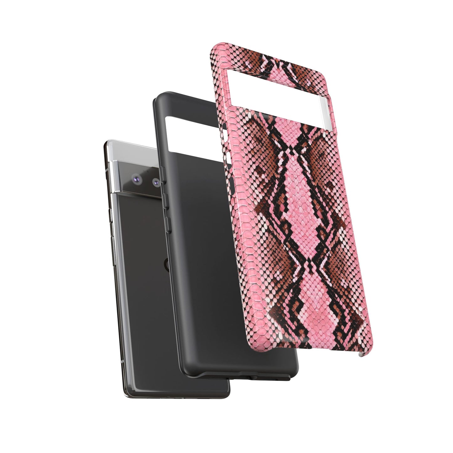 Pink Snake Skin Tough Phone Case — Protective Stylish iPhone Cover