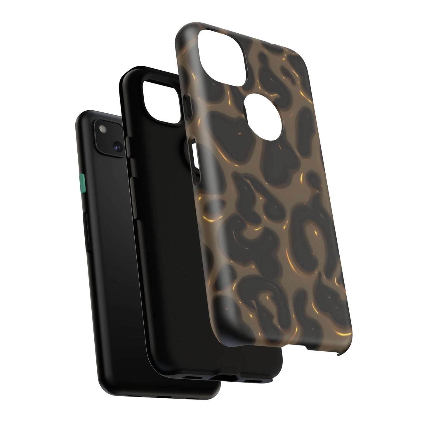 Leopard Gloss Tough Phone Case — Durable Protective iPhone Cover with Glossy Brown Animal Print