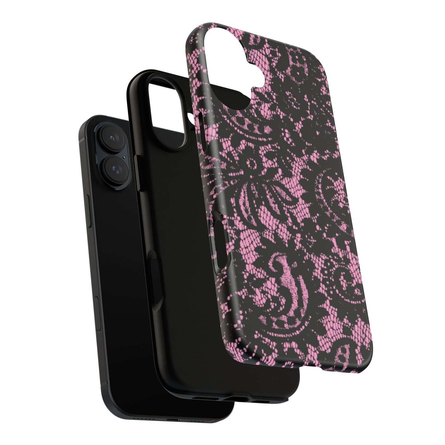 Phone Case — Pink Lace Floral Tough Protective Case