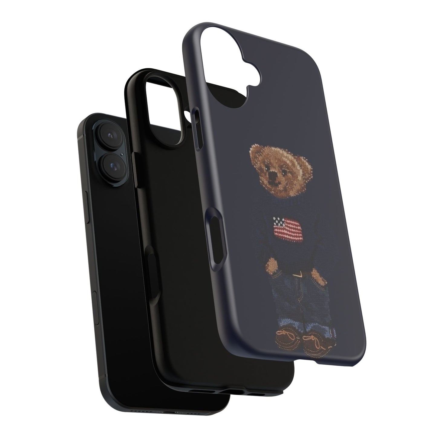 Patriotic Polo Bear Phone Case — Navy Protective Tough Case