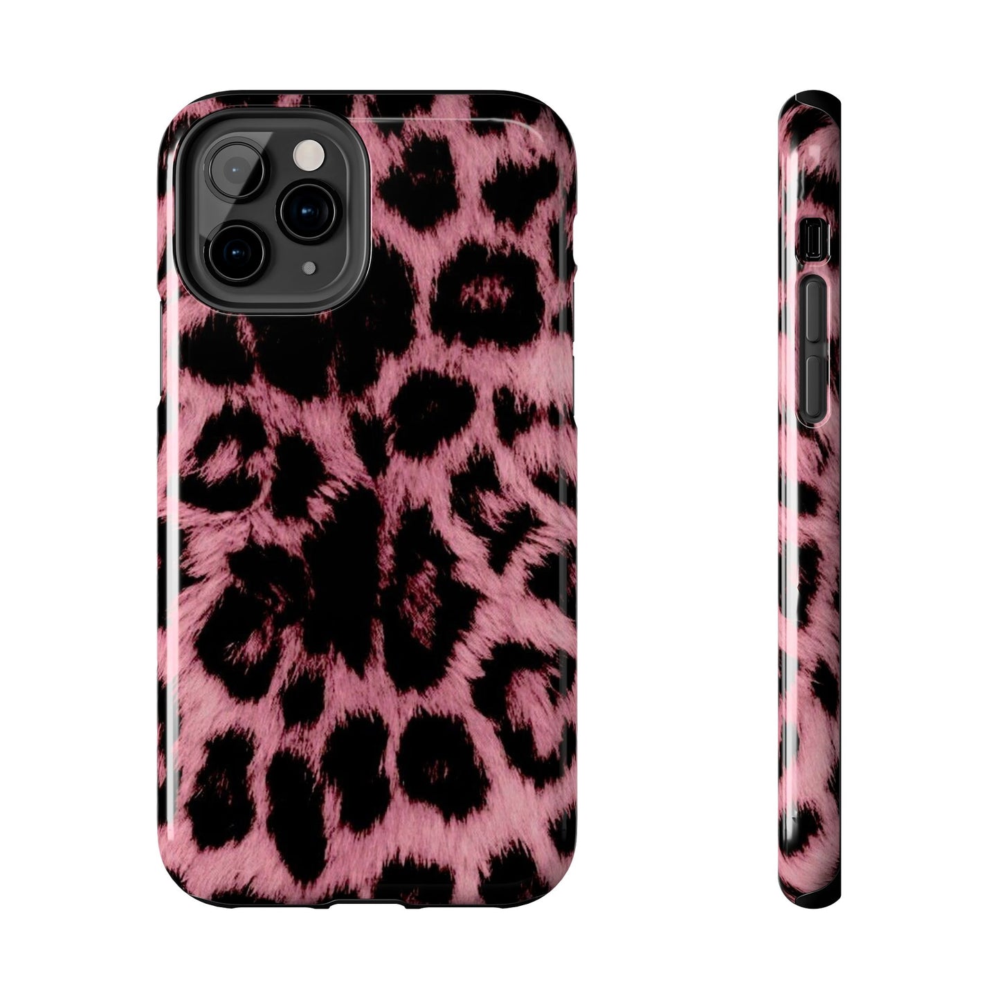 Stylish Pink Leopard Print Tough Phone Case - Durable & Trendy Protection