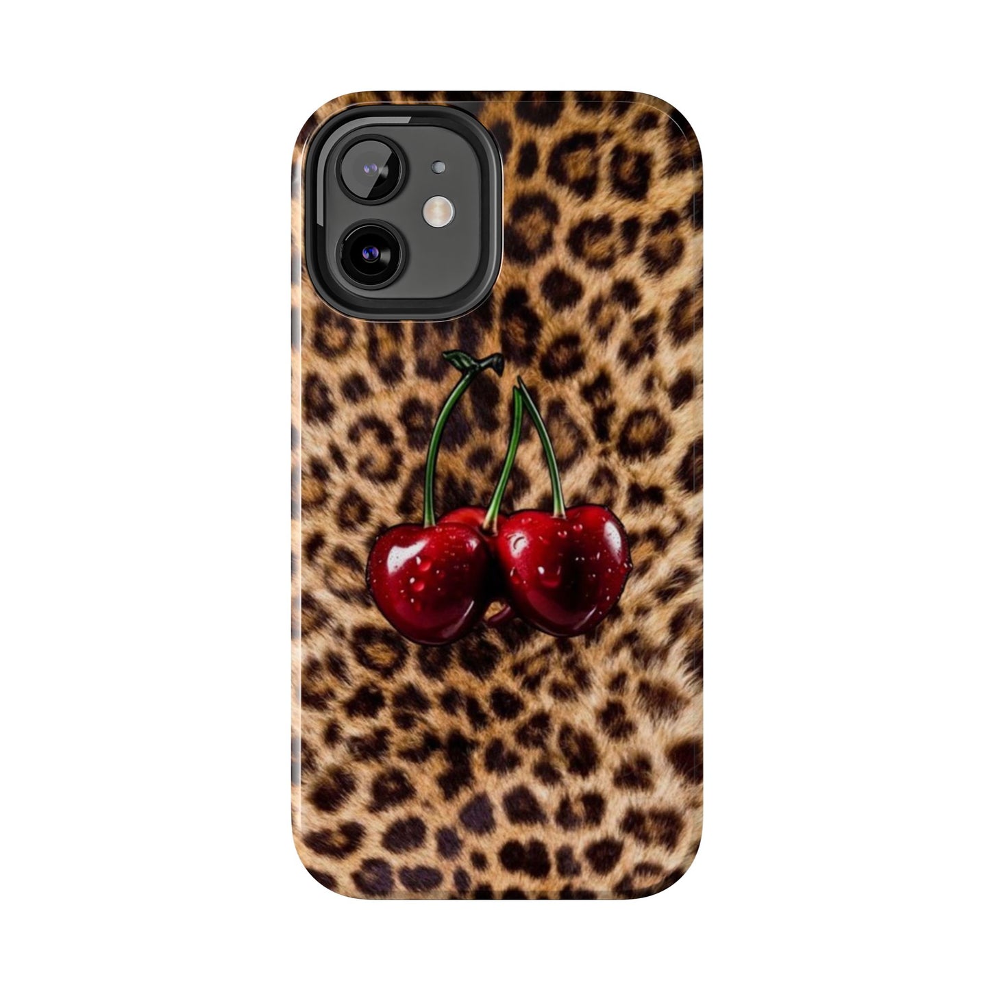 Wild Cherry Leopard Tough Phone Case - Stylish and Durable Protection