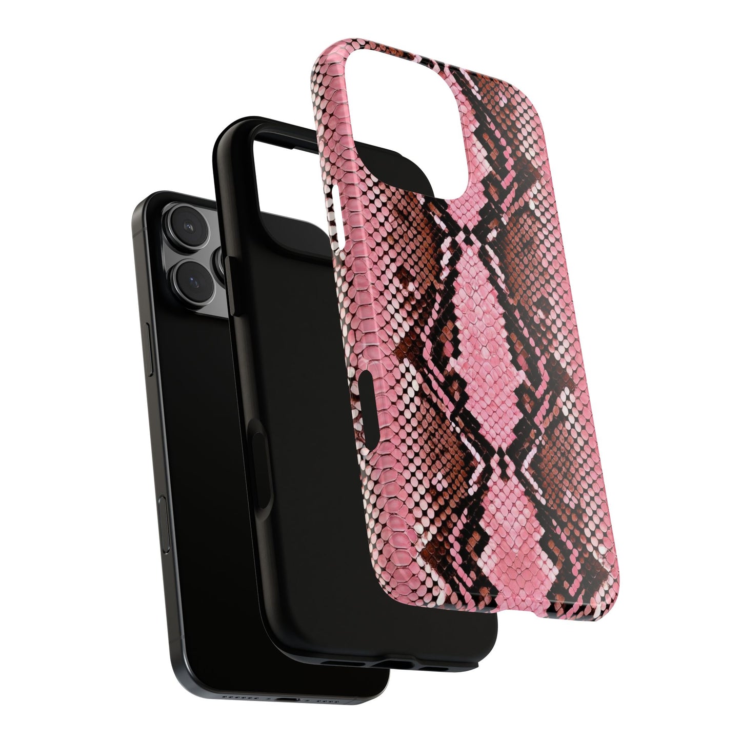 Pink Snake Skin Tough Phone Case — Protective Stylish iPhone Cover