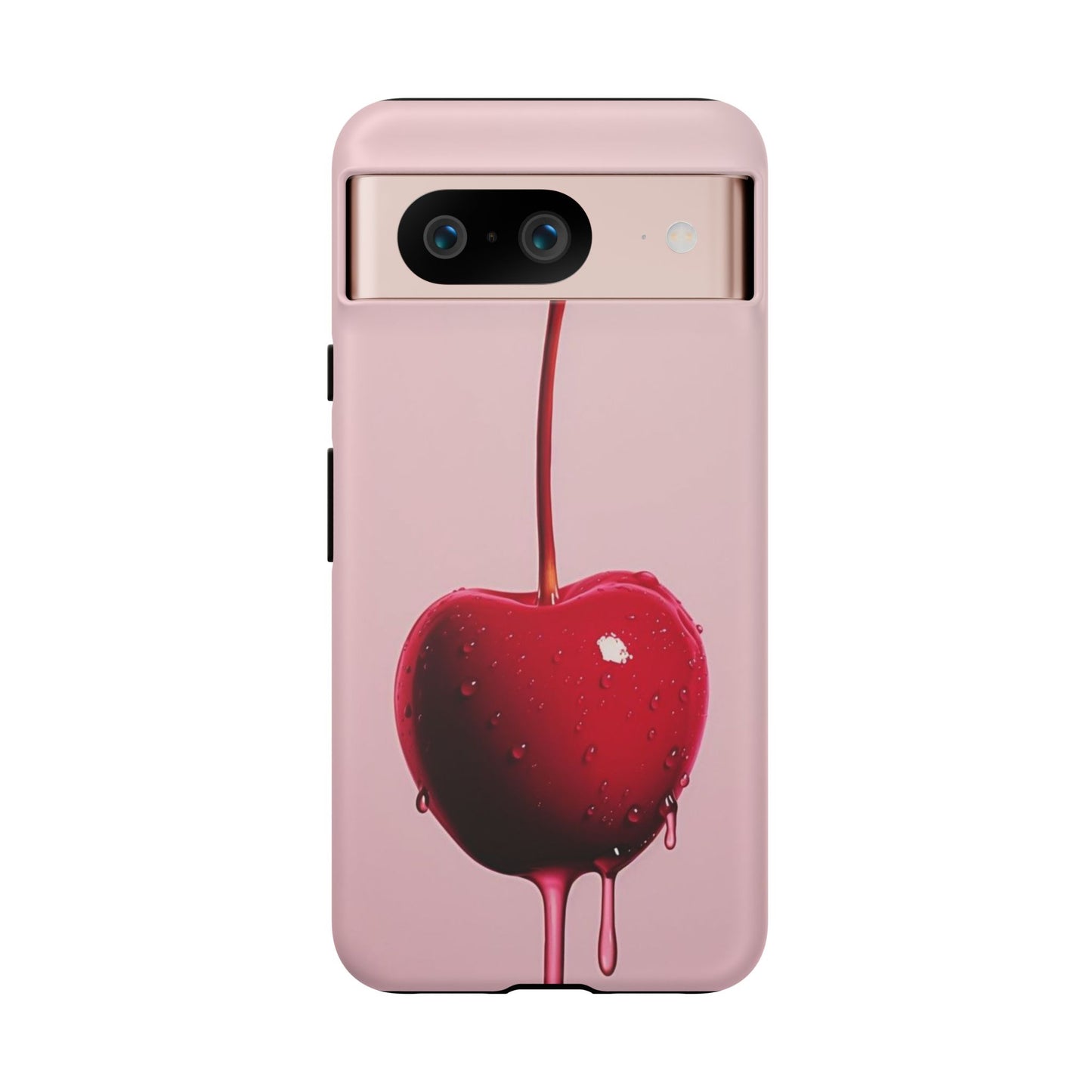 Cherry Drip Phone Case, Tough Phone Cover, Cute Cherry Accessory, Trendy Mobile Case, Kawaii Phone Case, Gift for Her