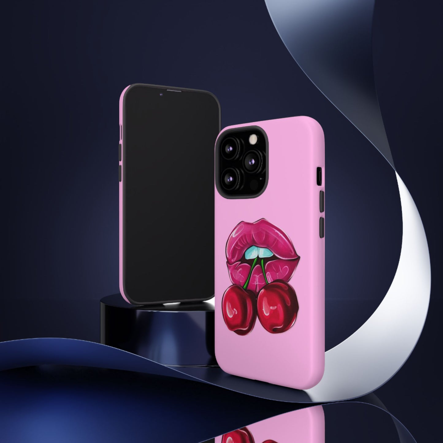 Stylish Phone Case with Cherry Kiss Design, Cute Gift for Her, Trendy Mobile Accessory, Perfect for Birthdays, Valentine's Day, Everyday Use