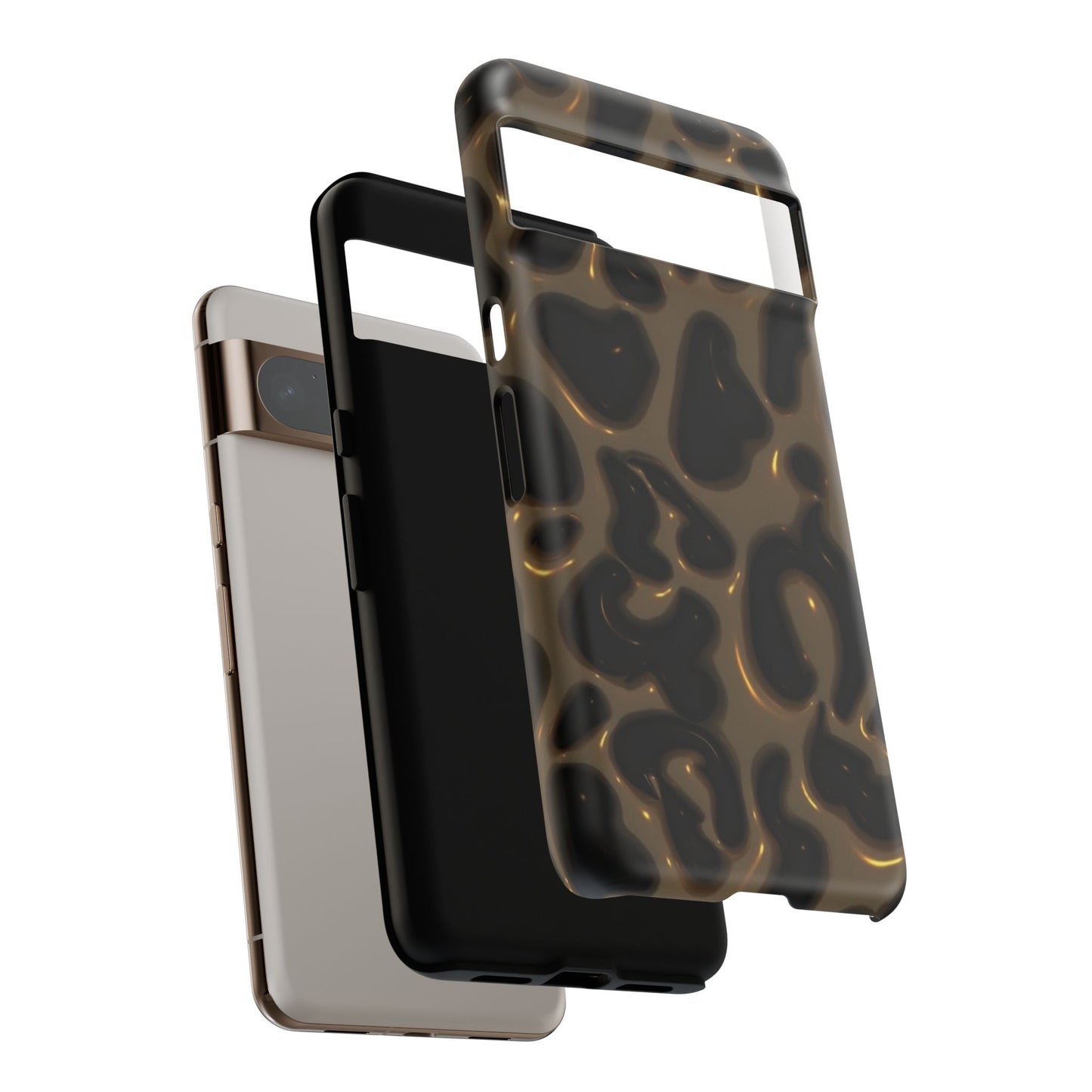Leopard Gloss Tough Phone Case — Durable Protective iPhone Cover with Glossy Brown Animal Print