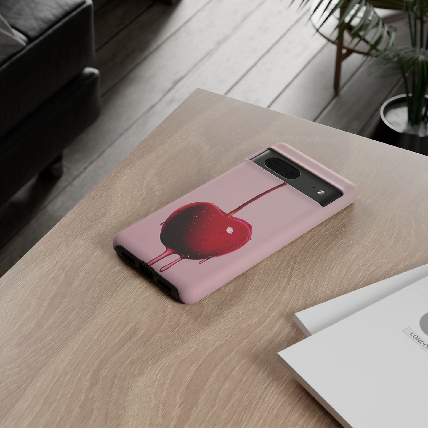 Cherry Drip Phone Case, Tough Phone Cover, Cute Cherry Accessory, Trendy Mobile Case, Kawaii Phone Case, Gift for Her