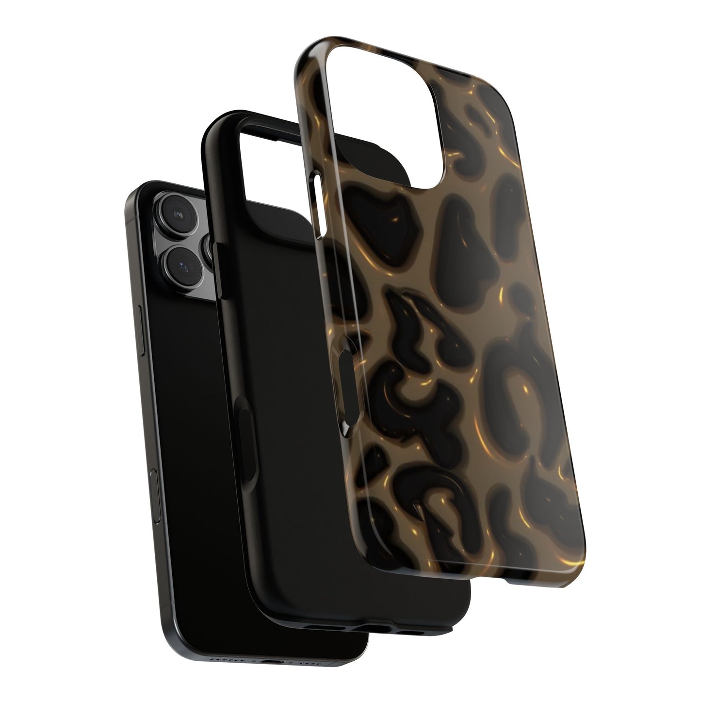 Leopard Gloss Tough Phone Case — Durable Protective iPhone Cover with Glossy Brown Animal Print