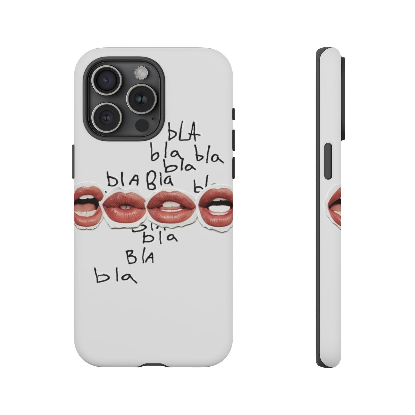 Playful Phone Case with Lips Design - Tough Cases