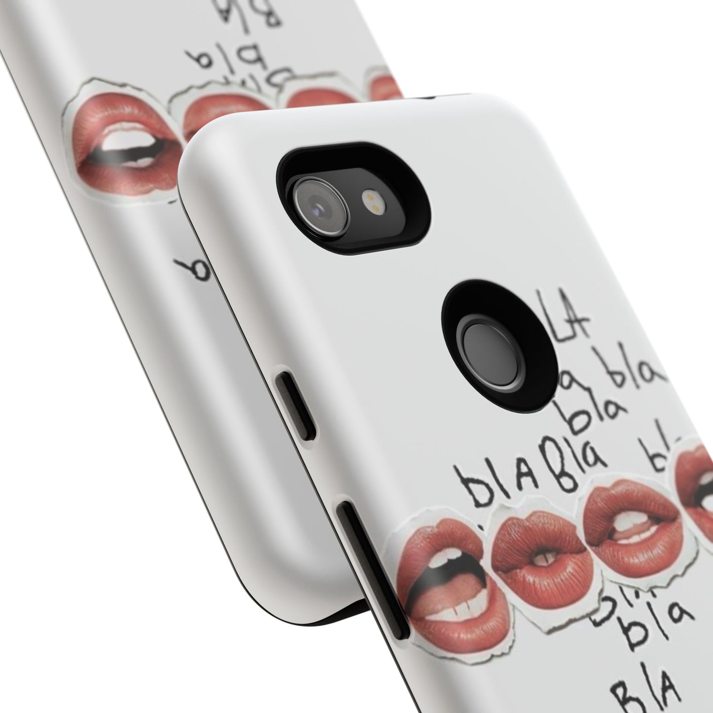 Playful Phone Case with Lips Design - Tough Cases