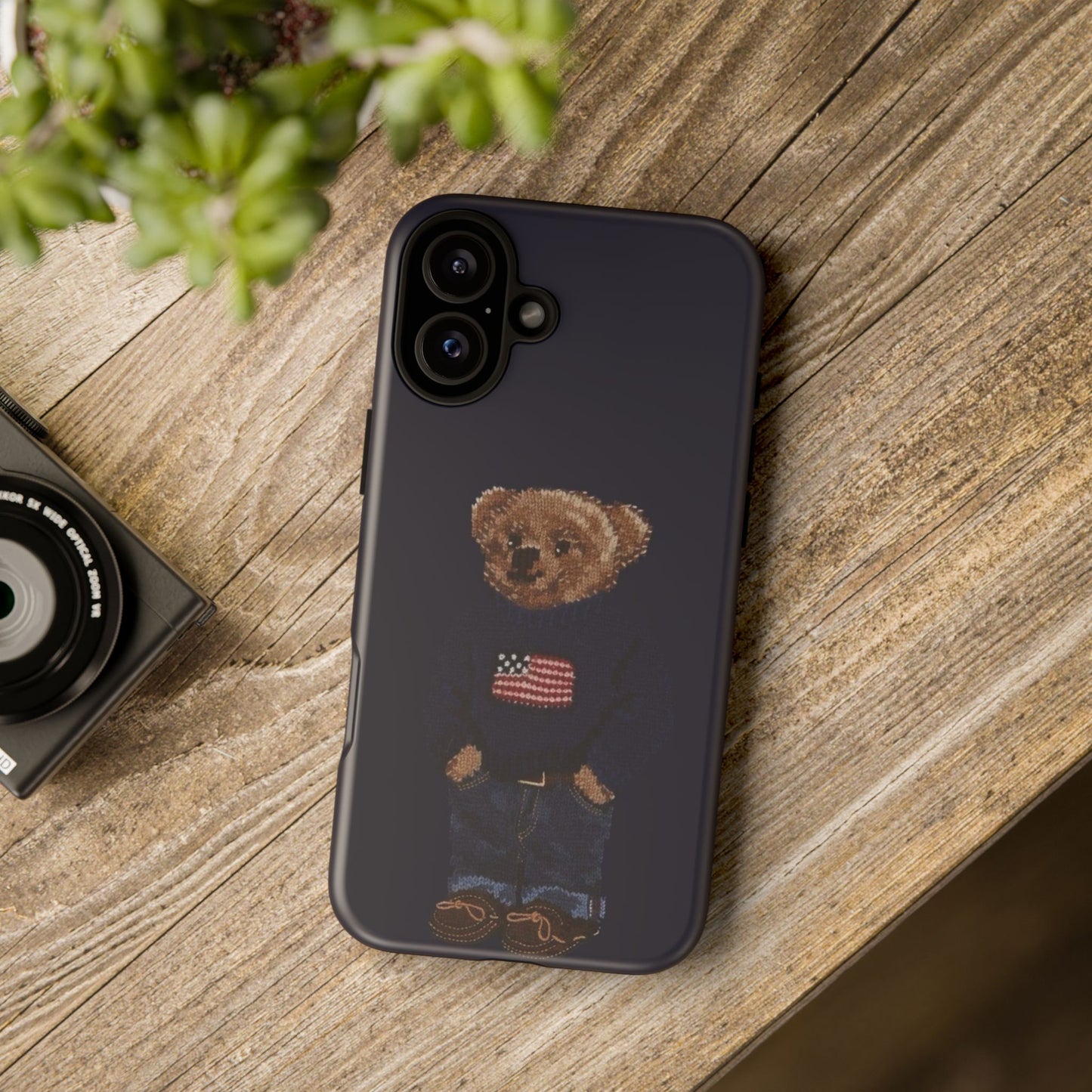 Patriotic Polo Bear Phone Case — Navy Protective Tough Case