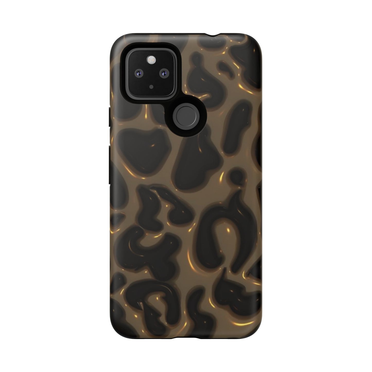 Leopard Gloss Tough Phone Case — Durable Protective iPhone Cover with Glossy Brown Animal Print