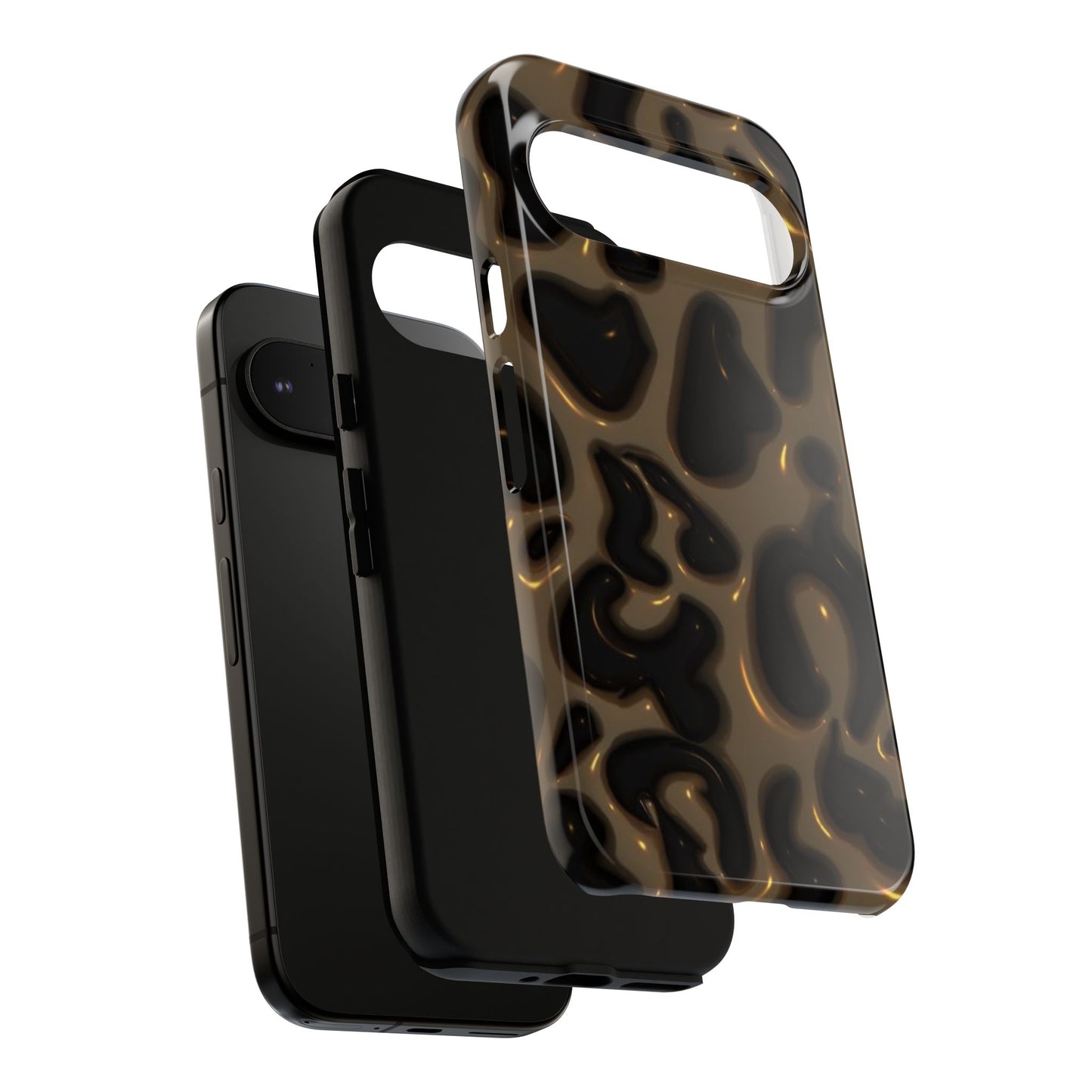 Leopard Gloss Tough Phone Case — Durable Protective iPhone Cover with Glossy Brown Animal Print