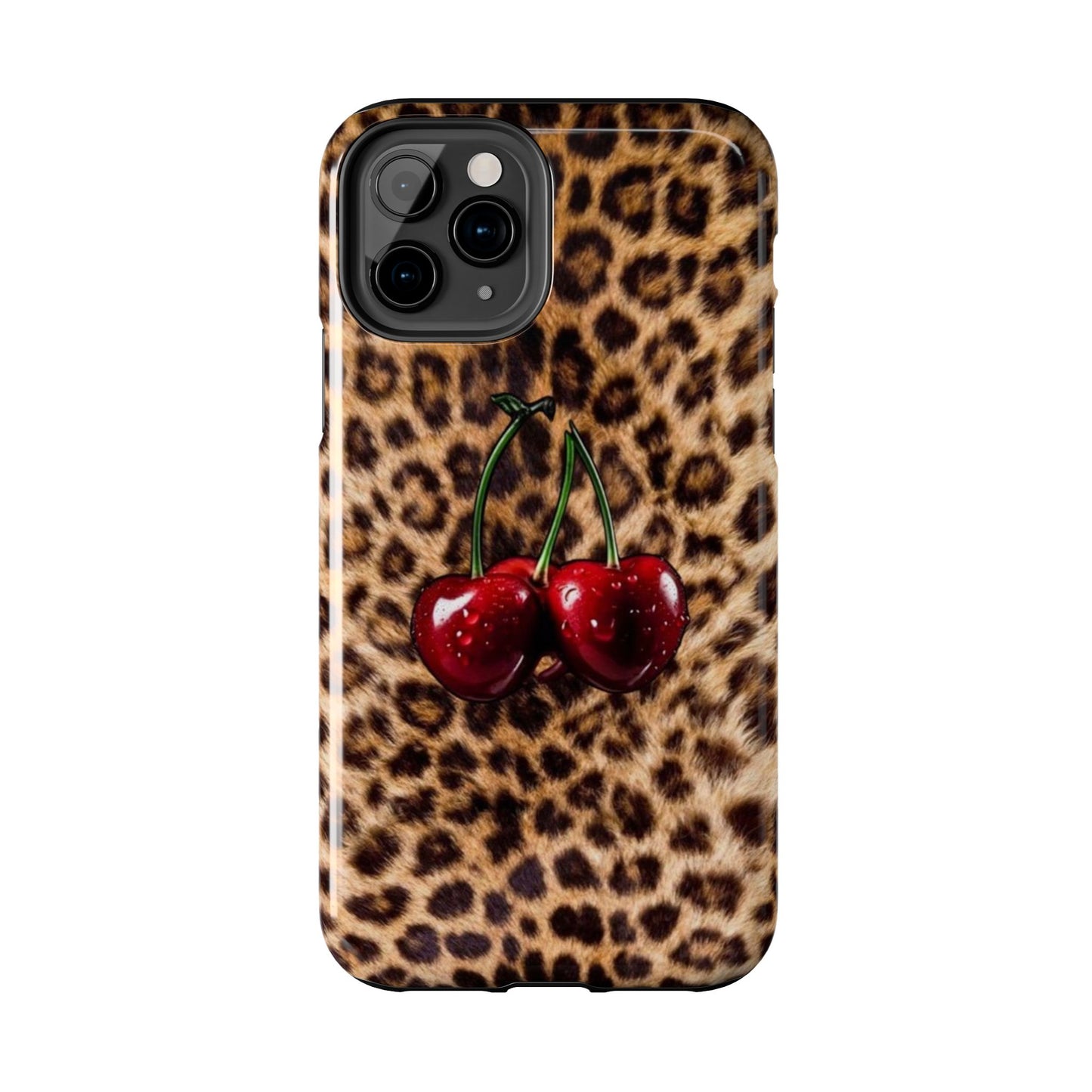 Wild Cherry Leopard Tough Phone Case - Stylish and Durable Protection