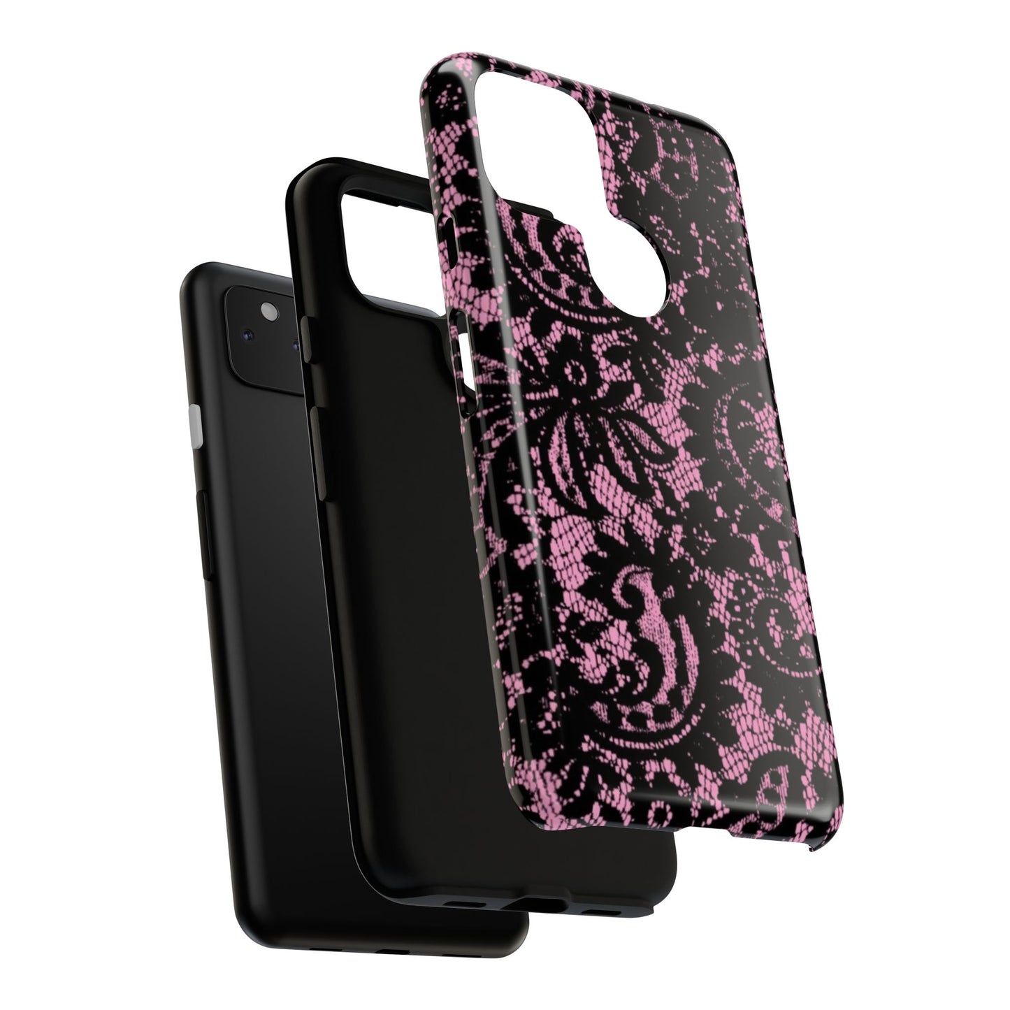 Phone Case — Pink Lace Floral Tough Protective Case
