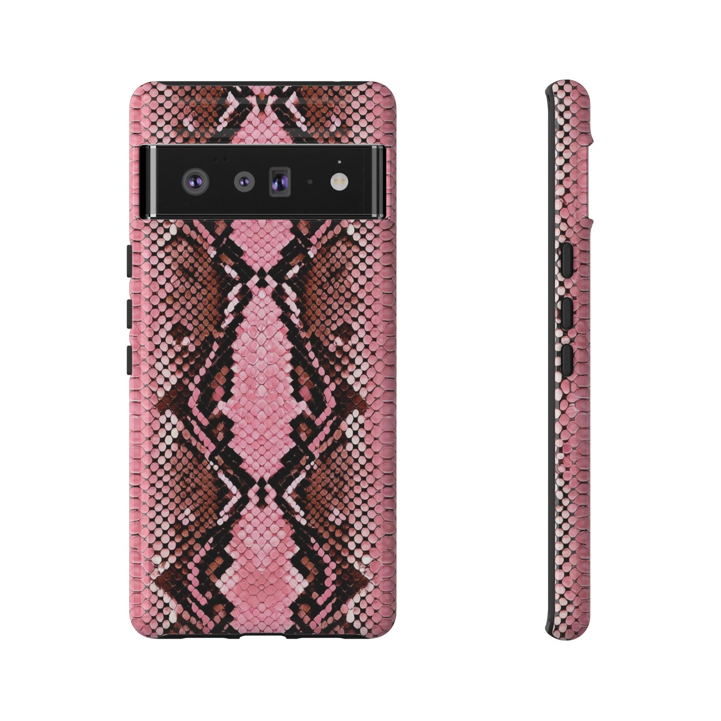 Pink Snake Skin Tough Phone Case — Protective Stylish iPhone Cover