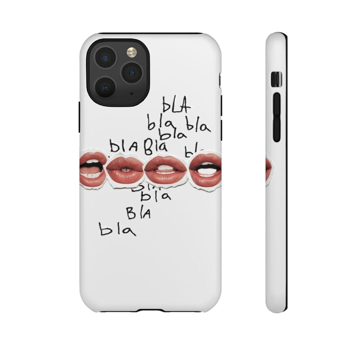 Playful Phone Case with Lips Design - Tough Cases
