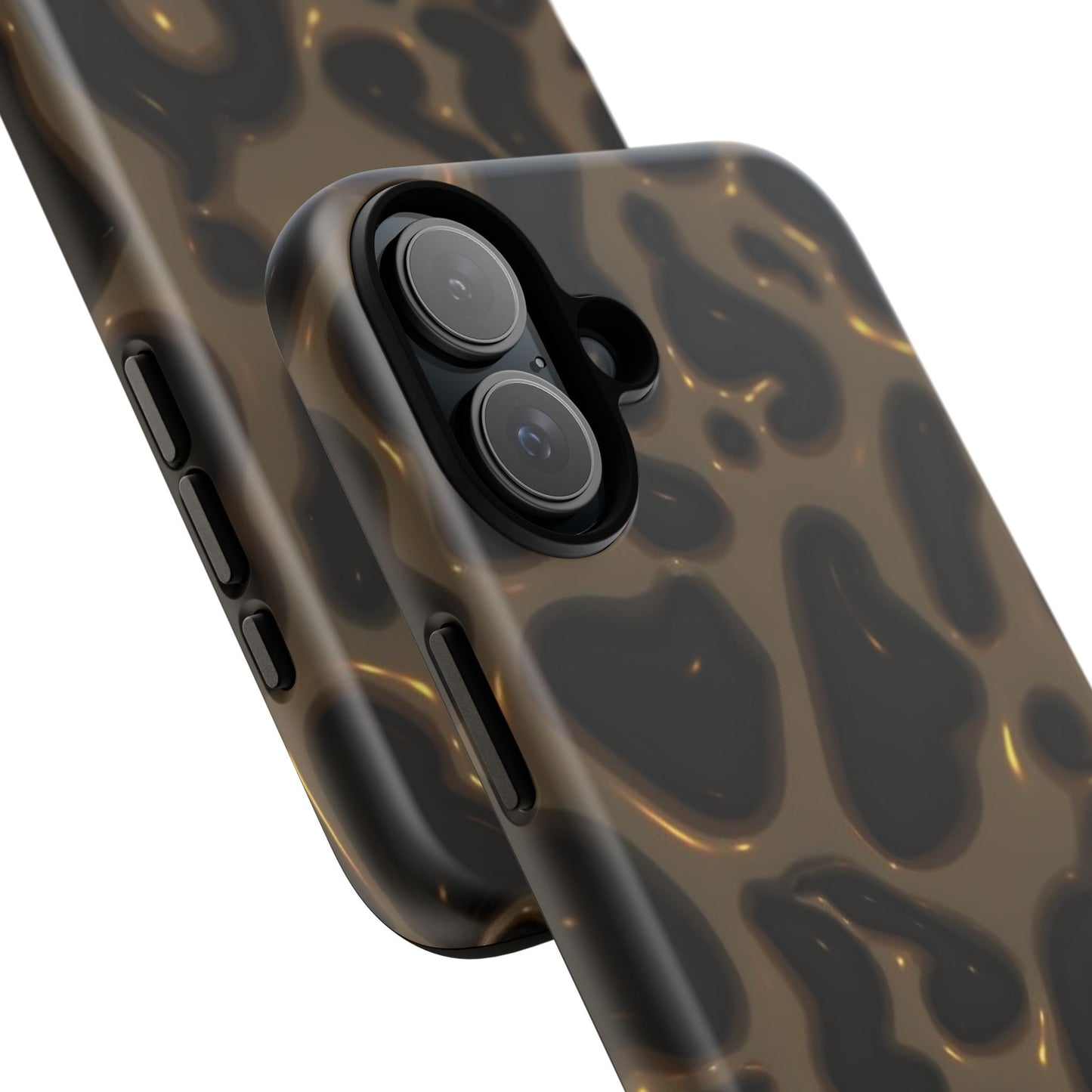 Leopard Gloss Tough Phone Case — Durable Protective iPhone Cover with Glossy Brown Animal Print