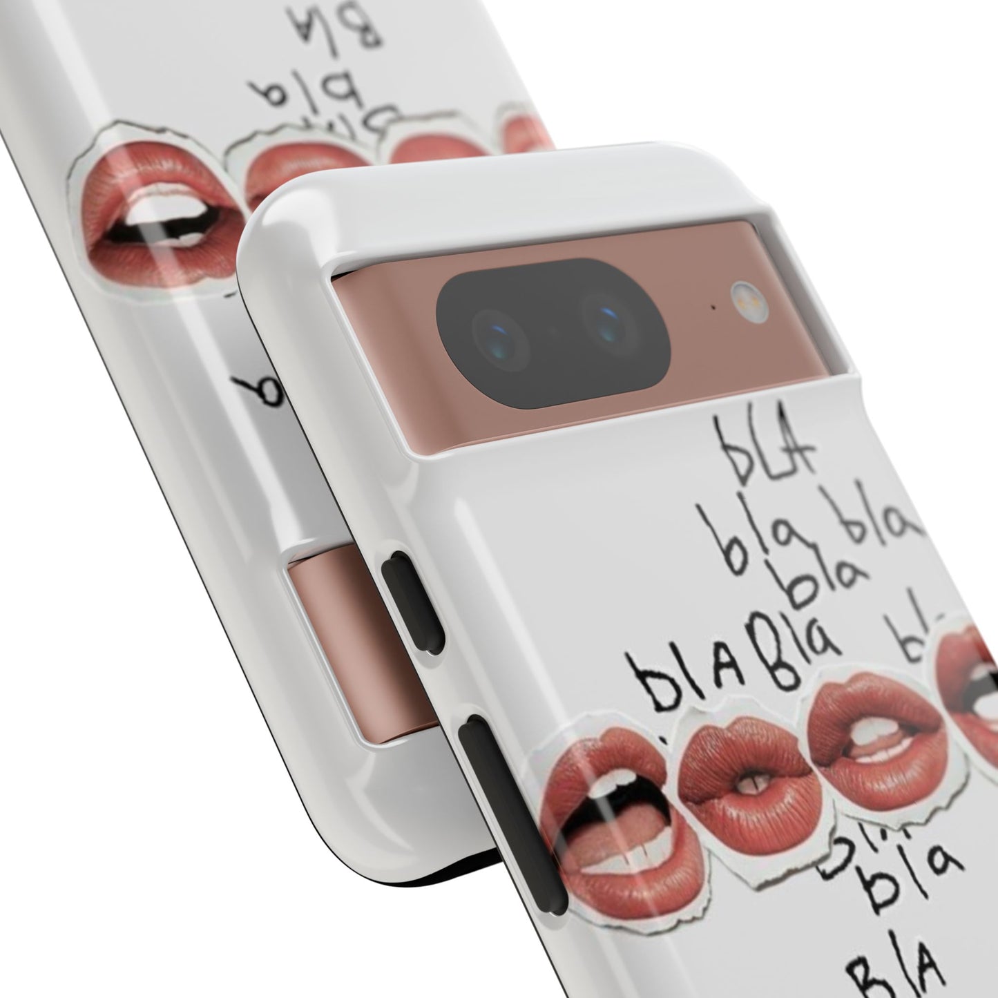 Playful Phone Case with Lips Design - Tough Cases