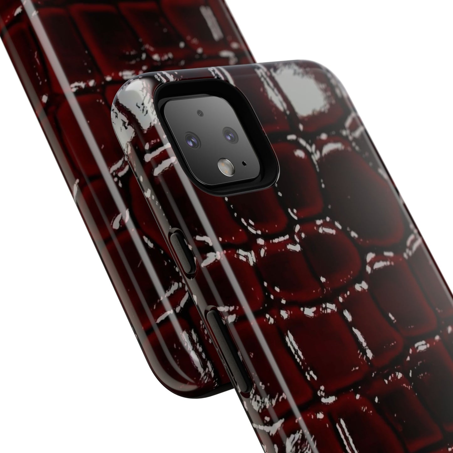 Croc Embossed Burgundy Tough Phone Case