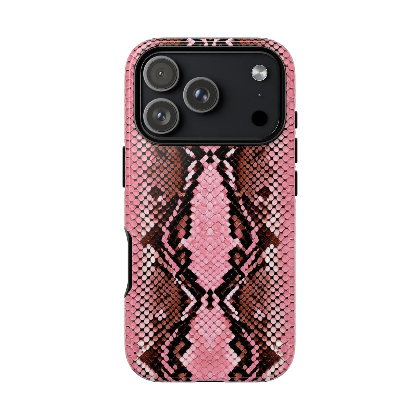 Pink Snake Skin Tough Phone Case — Protective Stylish iPhone Cover