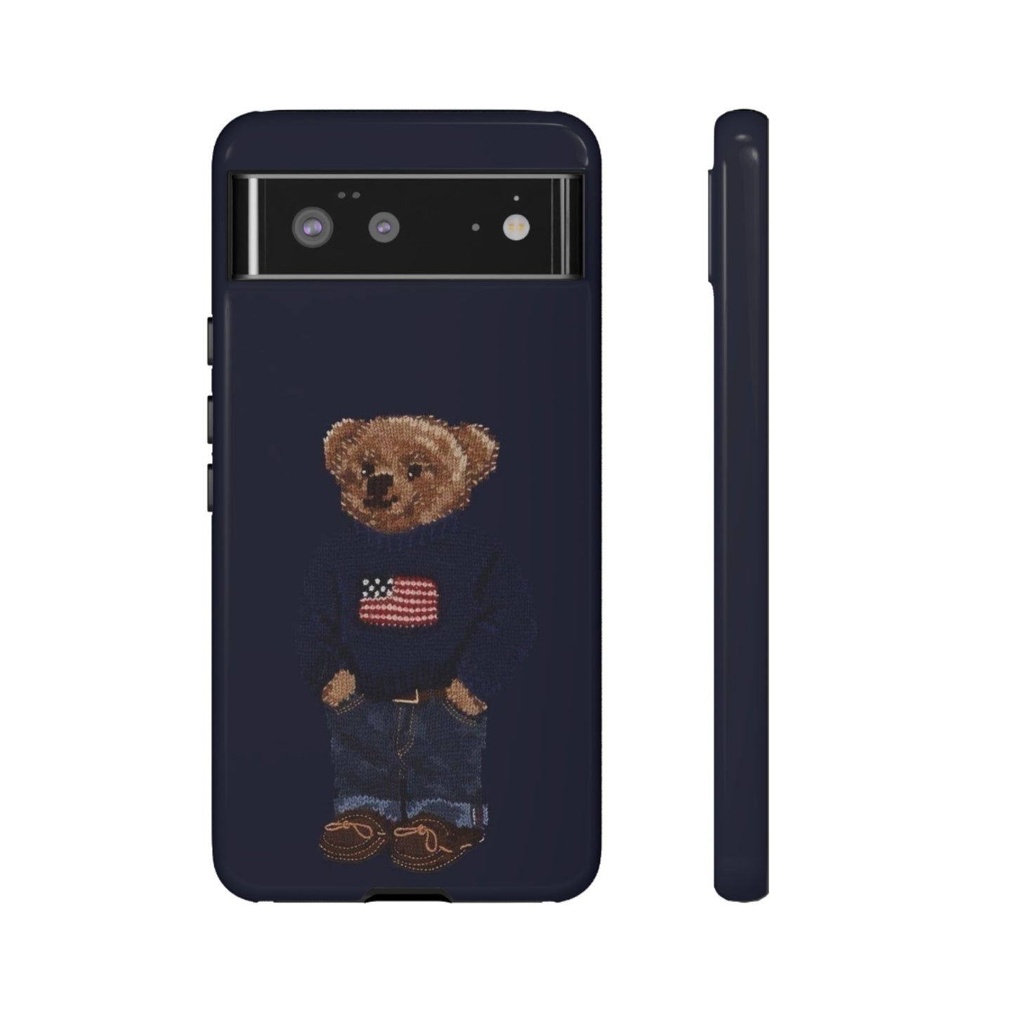 Patriotic Polo Bear Phone Case — Navy Protective Tough Case