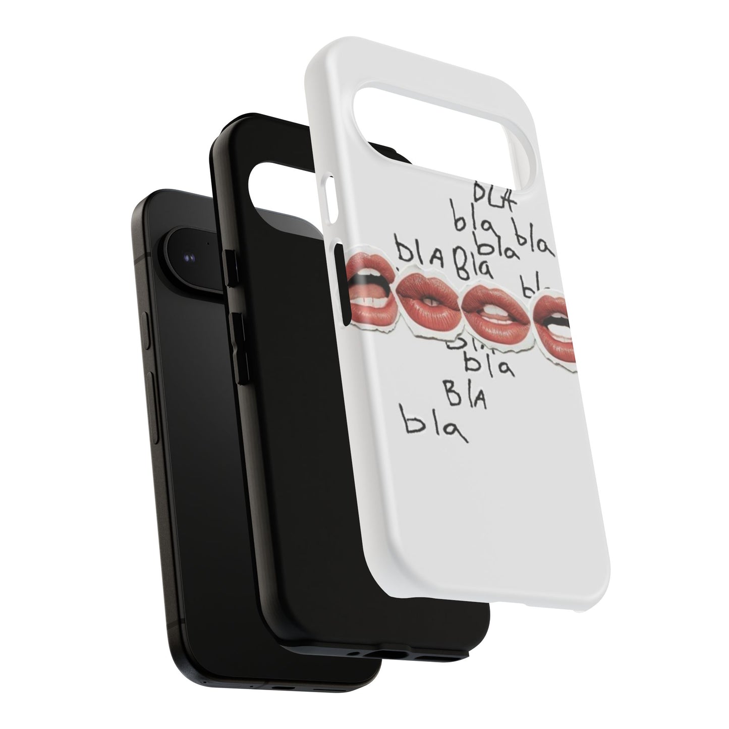 Playful Phone Case with Lips Design - Tough Cases