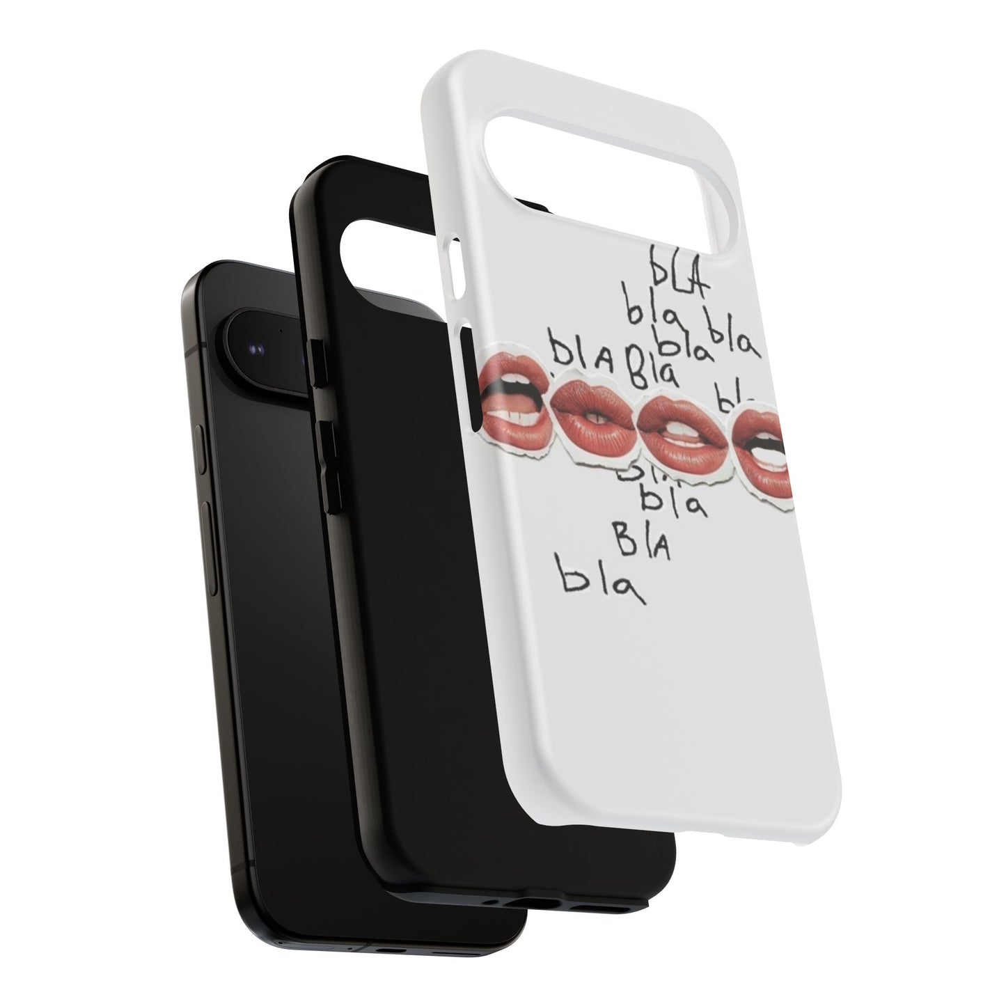 Playful Phone Case with Lips Design - Tough Cases