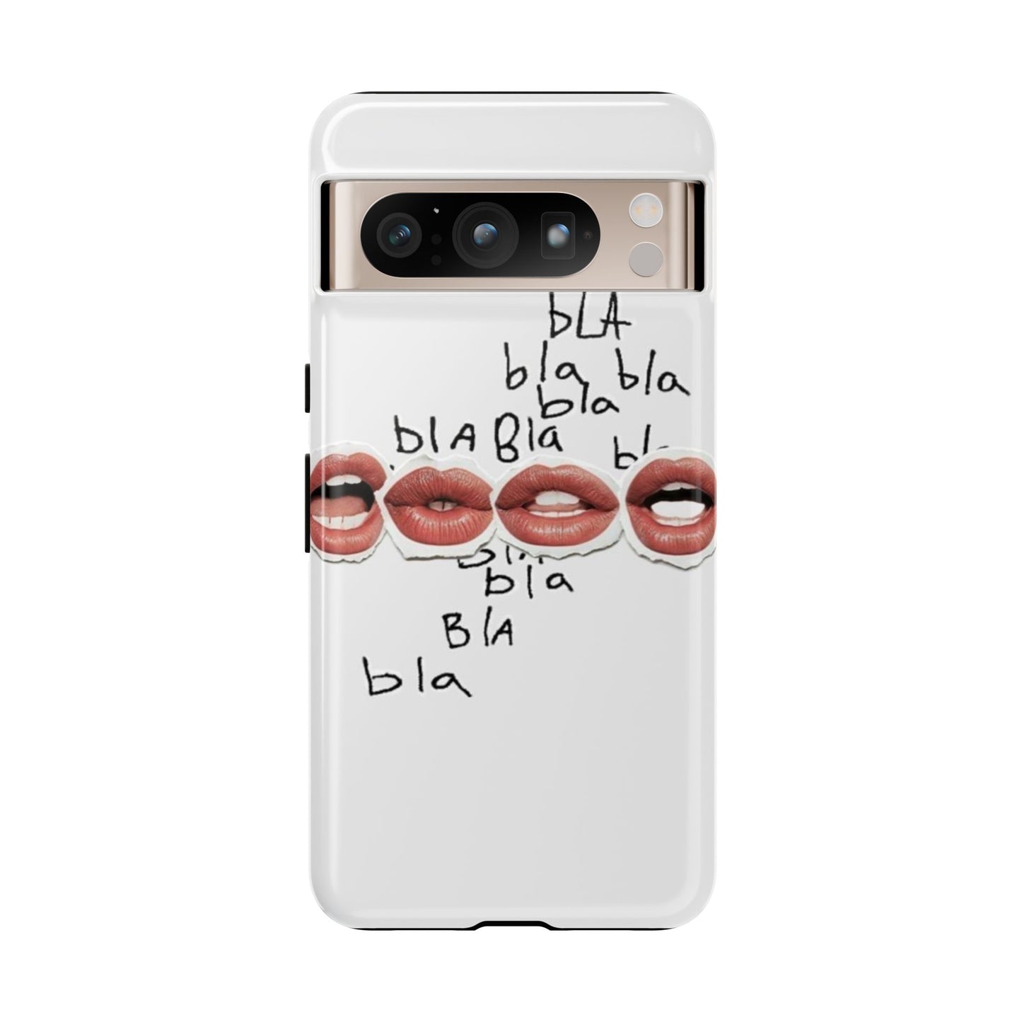 Playful Phone Case with Lips Design - Tough Cases
