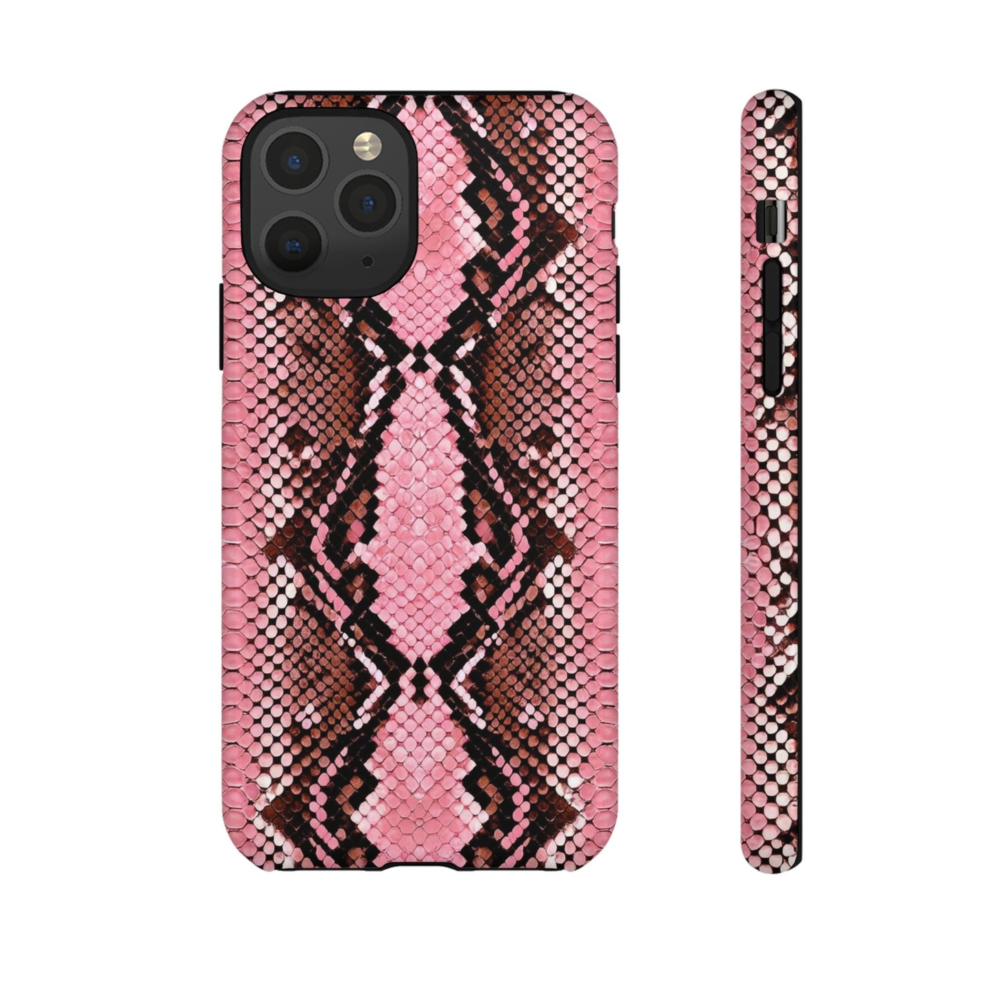 Pink Snake Skin Tough Phone Case — Protective Stylish iPhone Cover