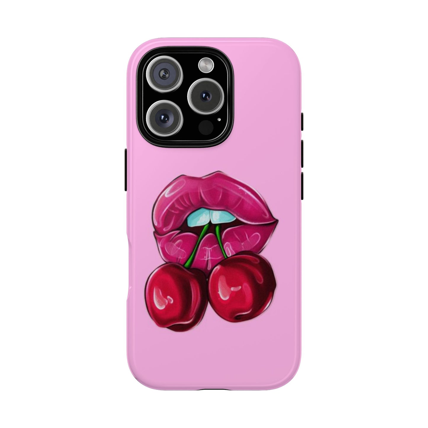 Stylish Phone Case with Cherry Kiss Design, Cute Gift for Her, Trendy Mobile Accessory, Perfect for Birthdays, Valentine's Day, Everyday Use