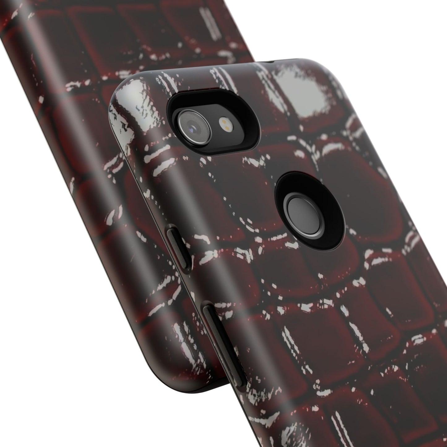 Croc Embossed Burgundy Tough Phone Case
