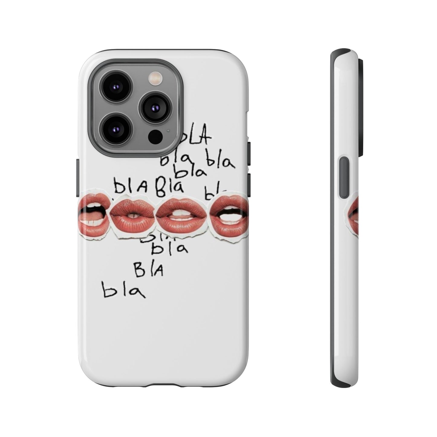 Playful Phone Case with Lips Design - Tough Cases