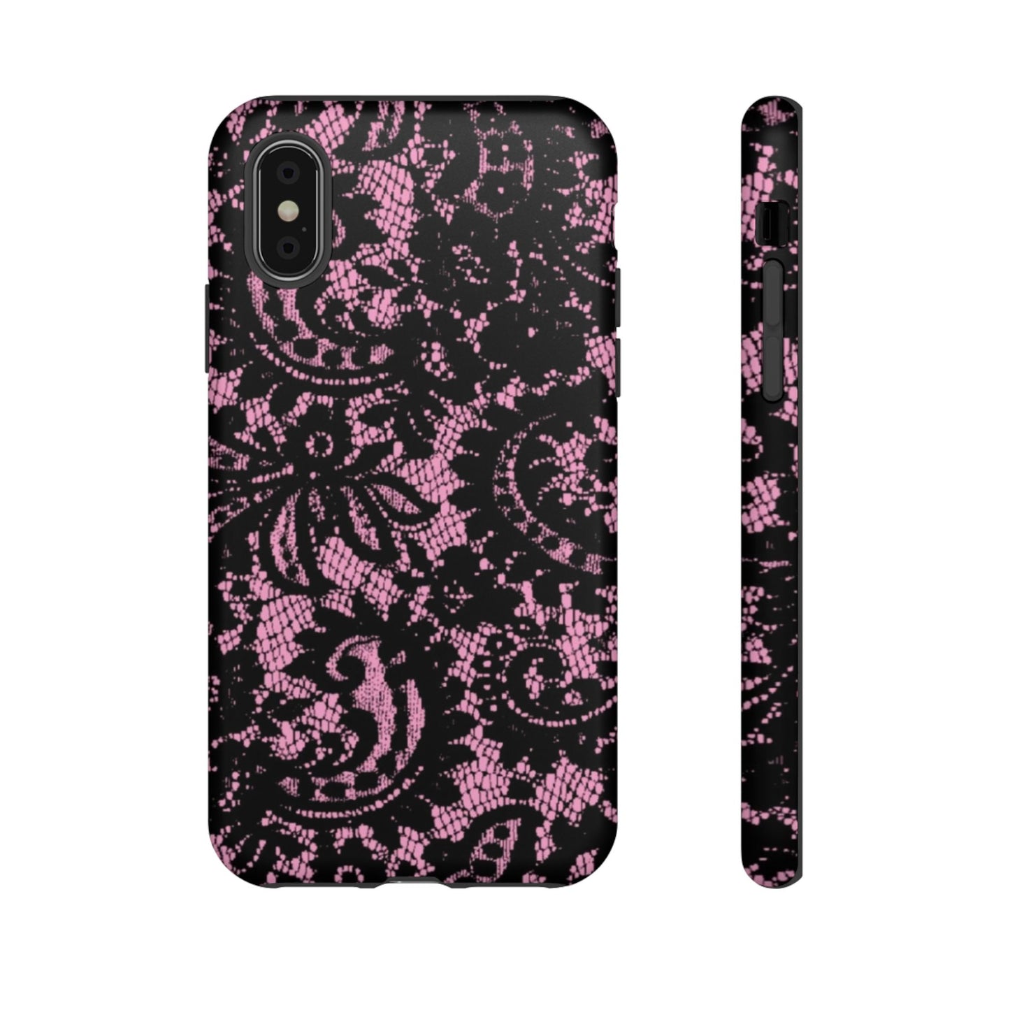 Phone Case — Pink Lace Floral Tough Protective Case