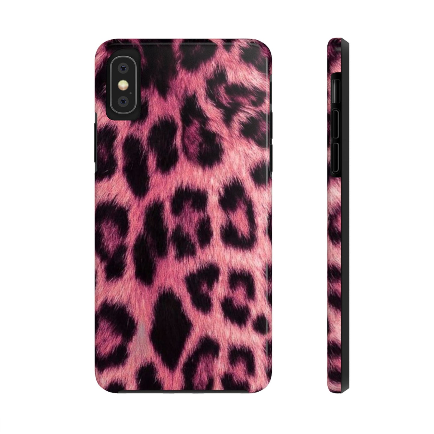Pink Leopard Print Tough Phone Case - Stylish & Durable Protection