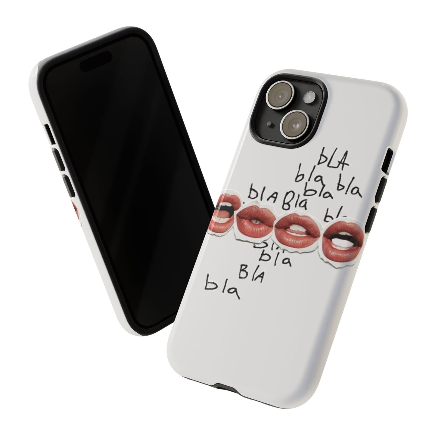 Playful Phone Case with Lips Design - Tough Cases