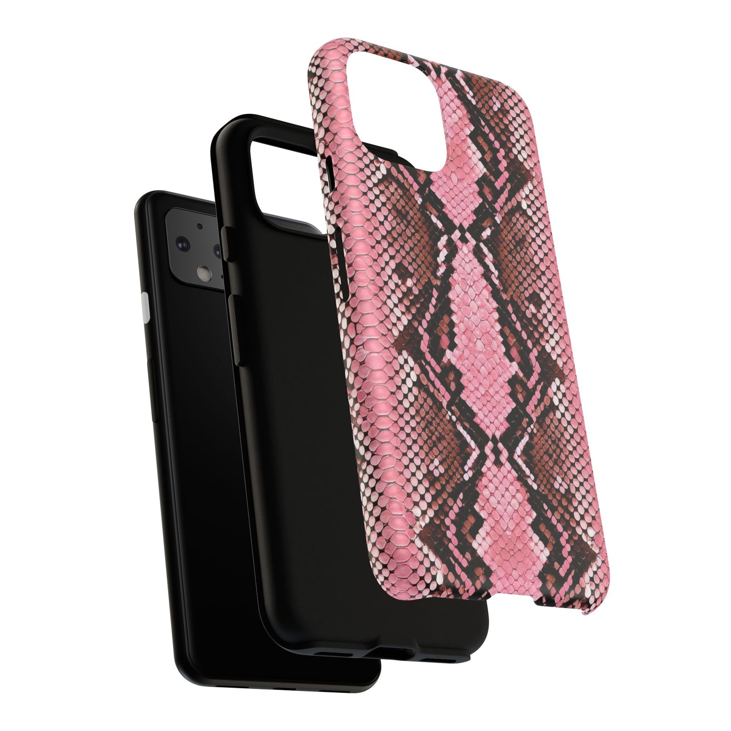 Pink Snake Skin Tough Phone Case — Protective Stylish iPhone Cover