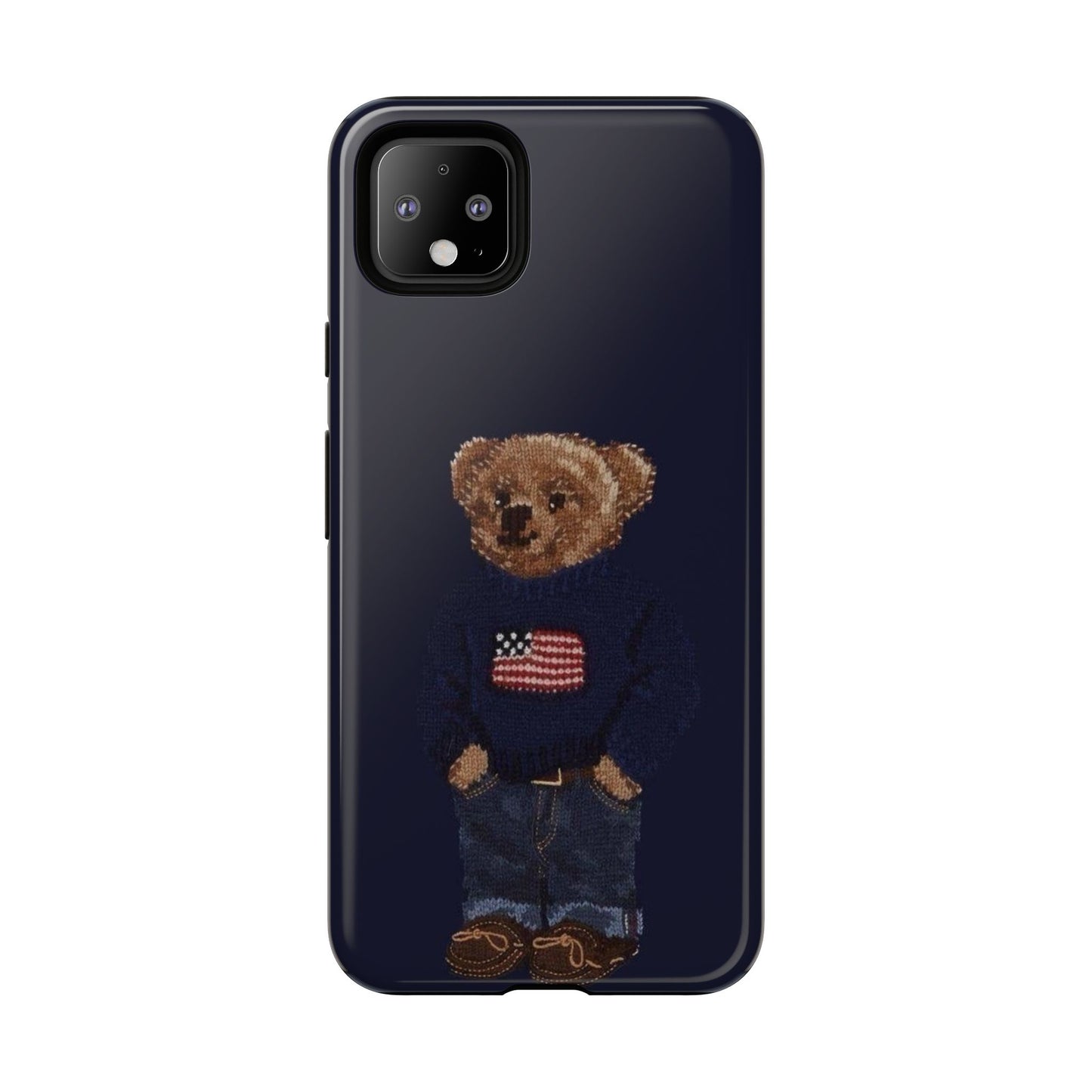 Patriotic Polo Bear Phone Case — Navy Protective Tough Case