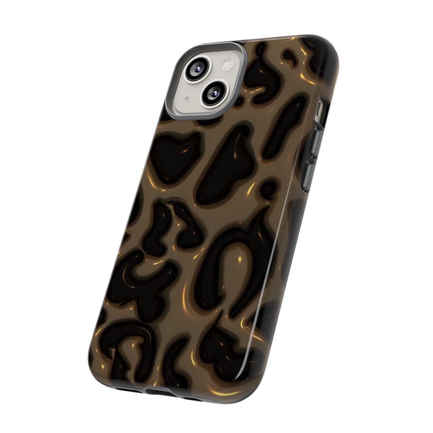 Leopard Gloss Tough Phone Case — Durable Protective iPhone Cover with Glossy Brown Animal Print