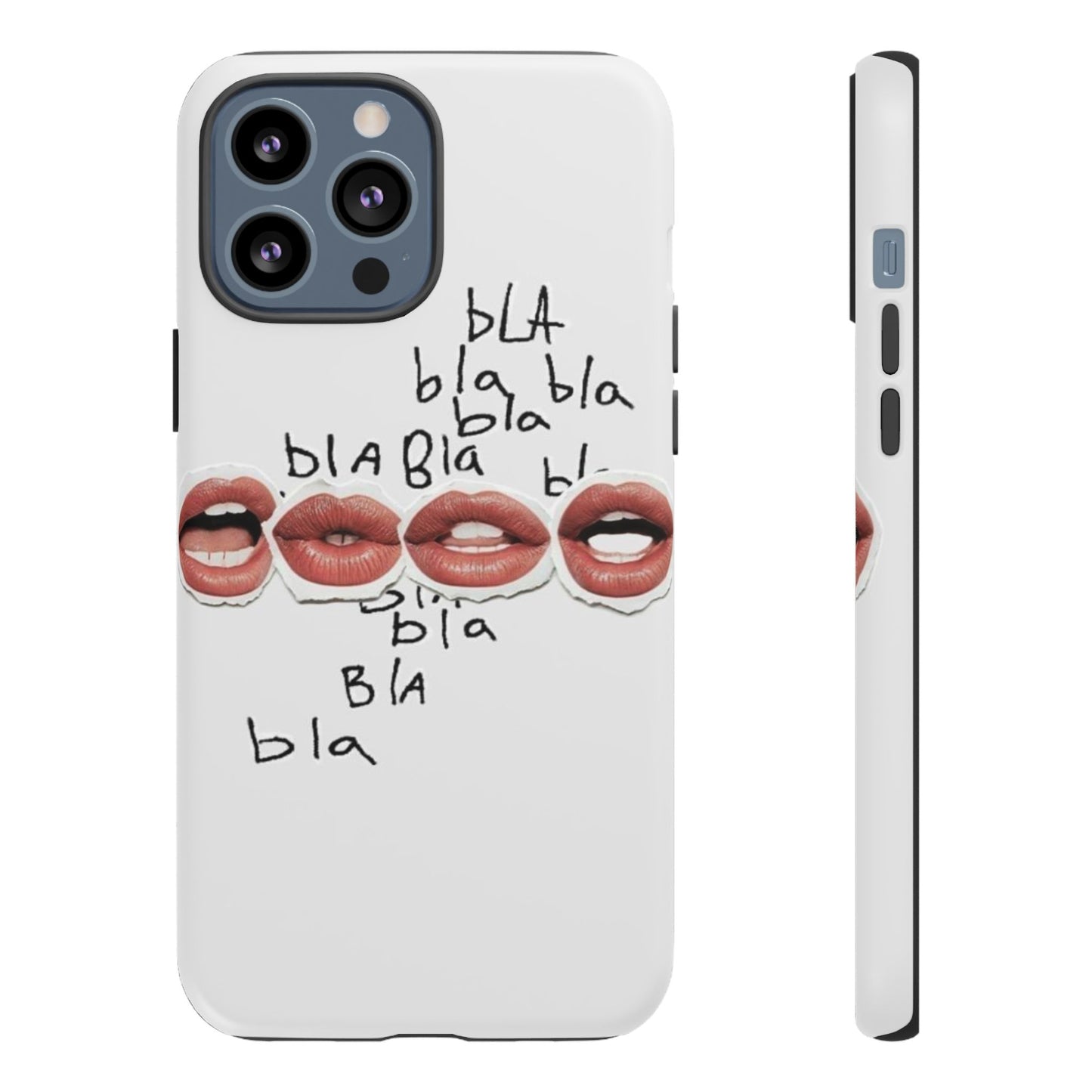 Playful Phone Case with Lips Design - Tough Cases