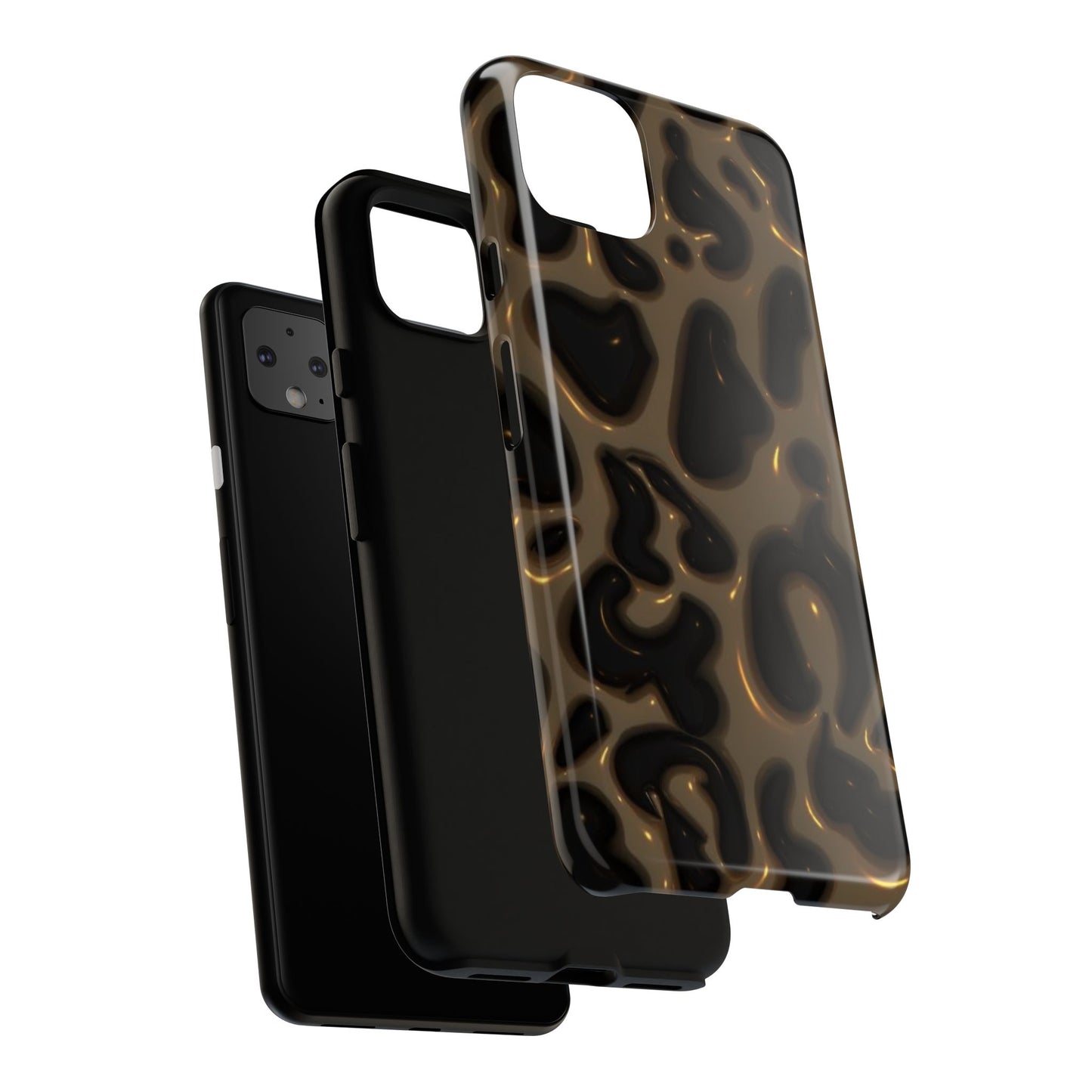 Leopard Gloss Tough Phone Case — Durable Protective iPhone Cover with Glossy Brown Animal Print