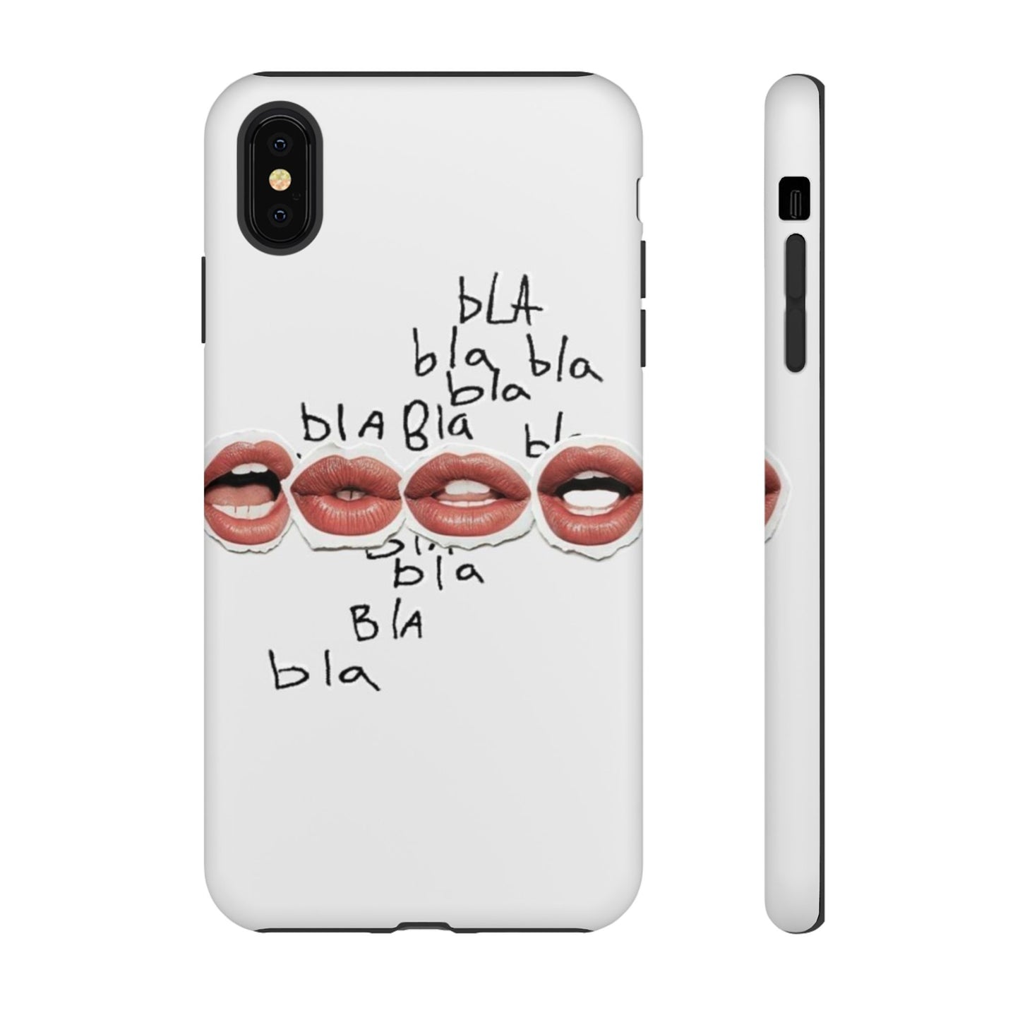 Playful Phone Case with Lips Design - Tough Cases