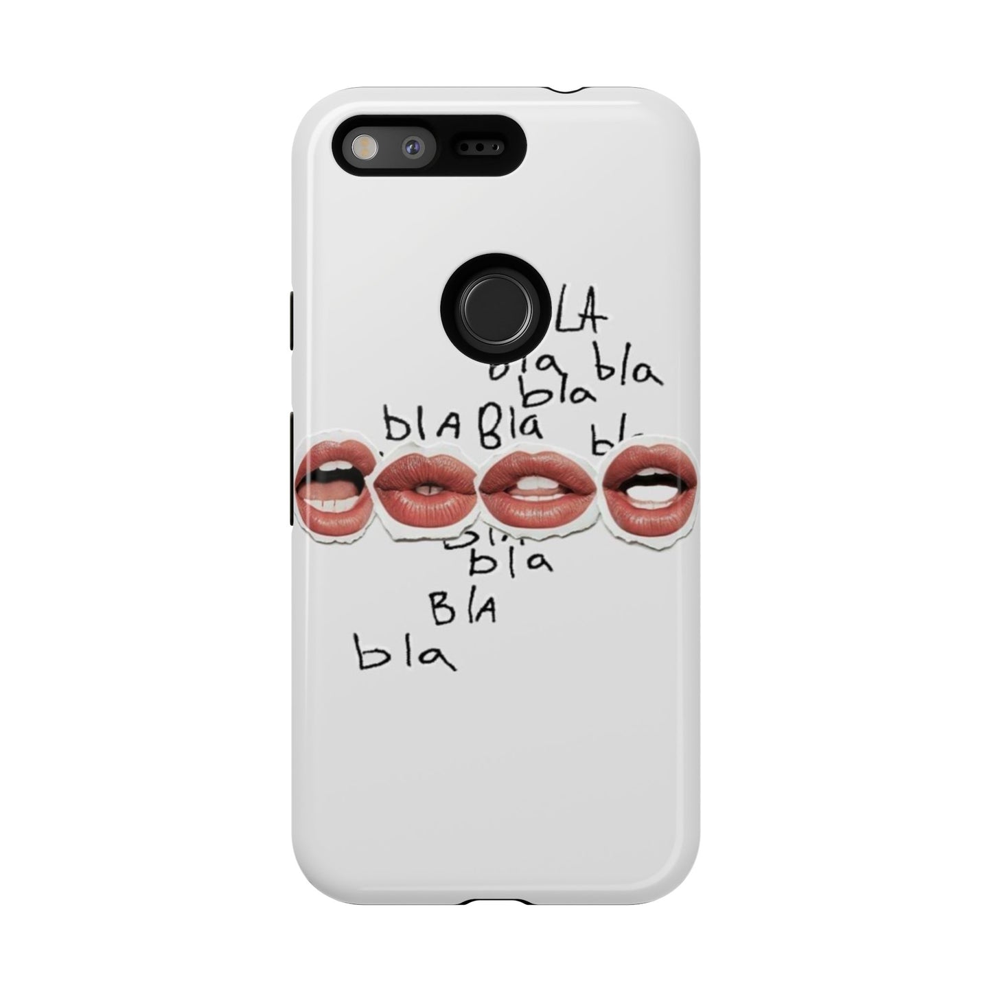 Playful Phone Case with Lips Design - Tough Cases