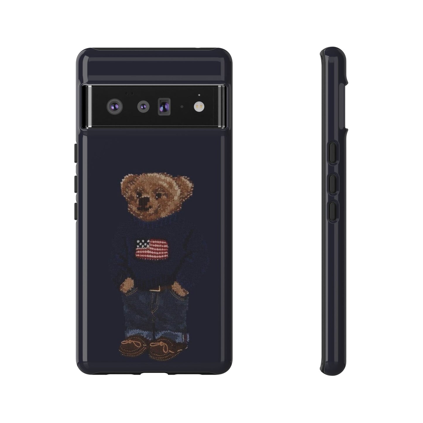 Patriotic Polo Bear Phone Case — Navy Protective Tough Case