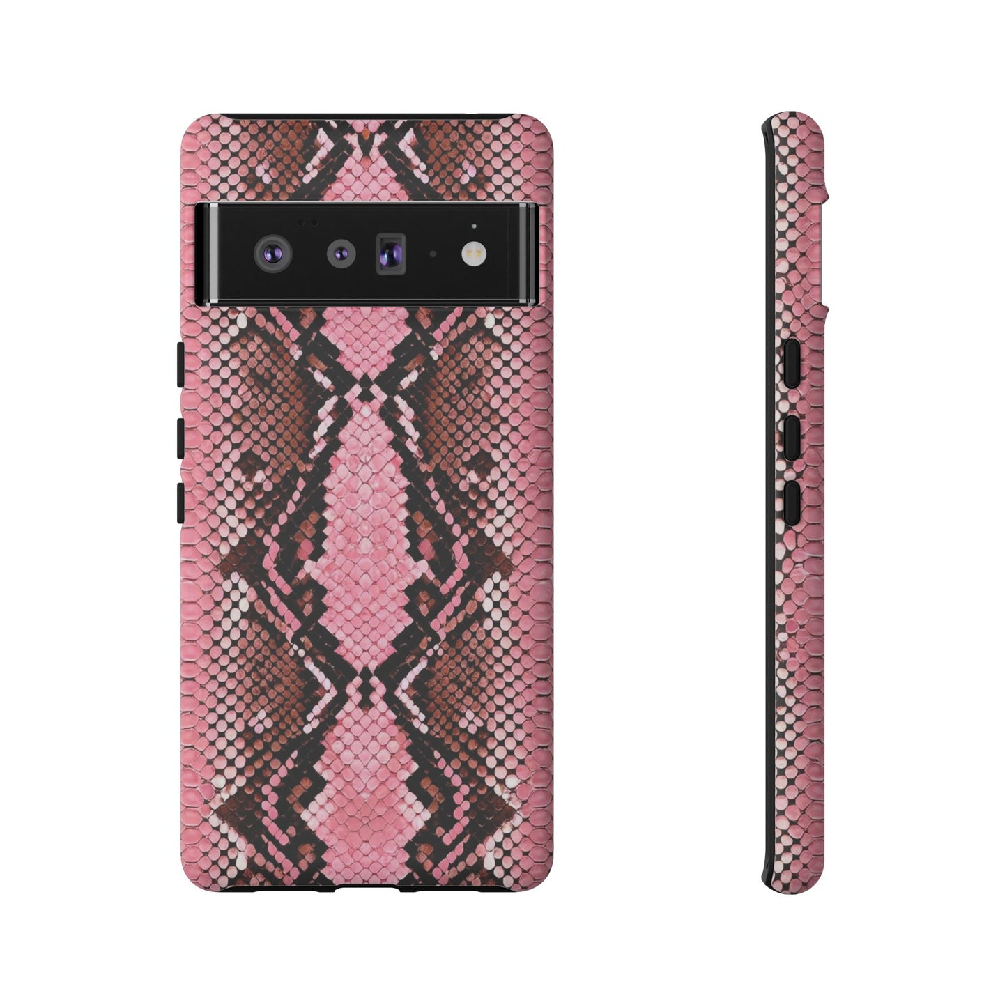 Pink Snake Skin Tough Phone Case — Protective Stylish iPhone Cover